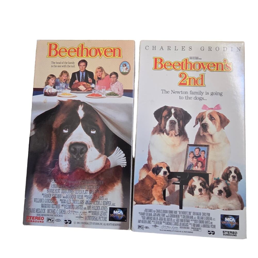 Lot of two VHS Beethoven 1 and Beethoven 2 movies